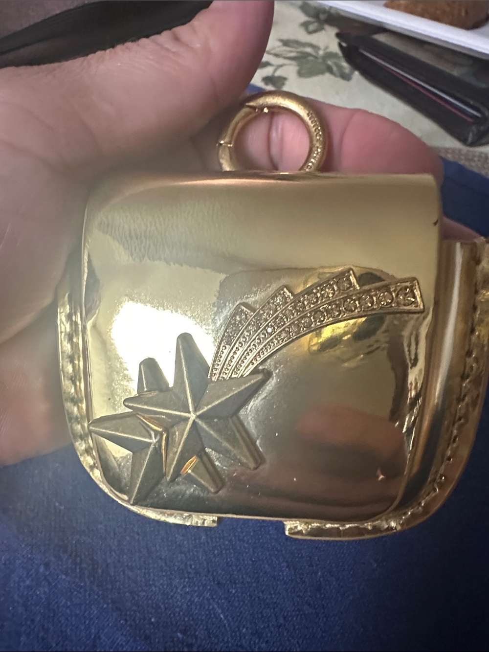 Gold Star Embellished Men's Belt Clip Pouch